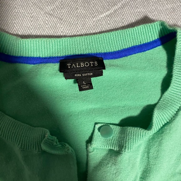 Talbots Mint Green Cardigan with embroidered butterfly - Picture 2 of 3